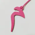 Pink leather Arabic alphabet bag charm and car hanging ornament for women fashion. - Arabic Alphabet Style / Rose Red