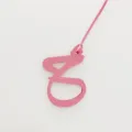 Pink leather Arabic letter charm variant, ideal for stylish women bags and car hanging decor. - Pink