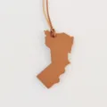 Oman map leather bag charm keychain stylish accessory pendant brown leather gift item - Brown