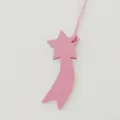 Roze lederen vallende ster tassenhanger, schattige stijlvolle tasbedel met riem. - Roze