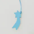 Lichtblauwe lederen ster tasbedel hanger, elegante minimalistische luxe mode-accessoire. - Hemelsblauw
