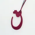 Burgundy leather Arabic letter bag charm pendant luxury handbag accessory stylish keychain - Burgundy