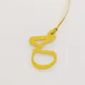 Yellow leather Arabic letter bag charm stylish handbag pendant cute accessory for women - Yellow