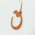 Arabic letter bag charm brown leather purse pendant stylish handbag accessory for women gift - Brown
