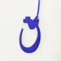 Blue leather Arabic letter bag charm pendant stylish accessory for handbags and backpacks. - Blue