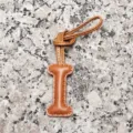 Light brown leather alphabet bag charm letter I pendant for women handbags and car decor - Letter I / Tan