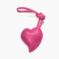 Rosa Lederherz Taschenanhänger mit Knotenschlaufe, süsser gepolsterter Anhänger für Taschen. - Fuchsia