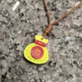 Handmade leather lucky bag pendant, cute colorful bag charm and stylish necklace accessory. - Light Yellow