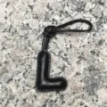 Black leather letter L bag charm initial keychain purse accessory for women daily decoration - Uppercase Letter L / Black
