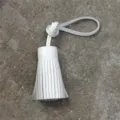 White leather tassel charm handmade leather car mirror pendant bag accessory elegant style - White Short Tassel