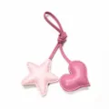 Breloque sac étoile cœur cuir fait main mignon rose pendentif accessoire détail - Cœur Rose avec Étoile Rose Clair