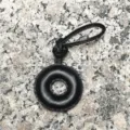 Black leather letter O bag charm, lambskin alphabet pendant for women handbag and car accessories. - Uppercase Letter O / Black