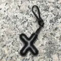 Black leather letter X bag charm initial pendant keyring cute purse accessory for women gifts. - Uppercase Letter X / Black