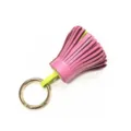 Zweifarbiger Leder Quasten Taschenanhänger süßer Schlüsselanhänger Auto Deko Hauptansicht - Ca. 6x3cm / Innen Hellgelb mit Rosa