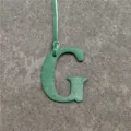 Green leather letter G bag charm uppercase alphabet pendant for women handbags key chain accessories - Green