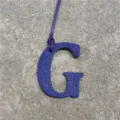 Leather letter G bag charm pendant stylish handbag accessory purple alphabet keychain - Sapphire Blue