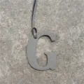 Stylish uppercase letter G leather bag charm pendant, elegant purse hanging ornament accessories. - Gray
