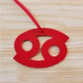 Rotes Krebs Sternzeichen Leder Tasche Anhänger Astrologisches Zeichen Handtasche Zubehör - Rot