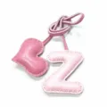Handmade leather letter Z and heart bag charm, cute pink keychain pendant for women handbags. - Light Pink with Pink Heart