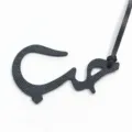 Détail de breloque de sac en cuir véritable noir lettre arabe, pendentif élégant pour sac femme auto. - Noir