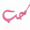 Pink leather Arabic letter bag charm, stylish purse pendant and cute car hanging ornament. - Rose Red