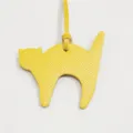 Yellow leather cat bag charm stylish cute purse pendant handbag accessory animal ornament - Yellow