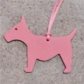 Charm de sac chien en cuir rose porte-clés mignon chiot terrier pendentif pour sac à main - Rose