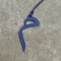 Blue leather Arabic letter bag charm, elegant purse pendant and stylish car hanging ornament. - Blue