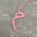 Pink leather Arabic letter bag charm stylish purse accessory car pendant keychain decoration - Pink