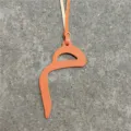 Orange leather alphabet bag charm and car pendant stylish accessory for women daily use - Orange