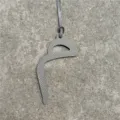 Grey leather Arabic letter bag charm luxury designer style handbag pendant accessory for women - Gray
