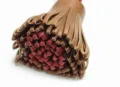 Dual-color leather tassel bag charm cute car hanging accessory luxury style fringe decor - Approx. 6x3cm / Inner Red with Brown (with Open Ring)