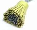 Zweifarbige Leder Quasten Taschendekoration gelb grau Schlüsselanhänger Auto hängendes Ornament - Ca. 6x3cm / Grau Innen mit Hellgelb