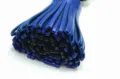 Blue leather tassel bag charm double color cute car hanging accessory premium decor - 6x3cm / Black Inside with Royal Blue