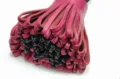 Zweifarbiger Leder Quasten Taschenanhänger süßer Grasrock Stil Auto Hängeaccessoire - Ca. 6x3cm / Innen Schwarz mit Rosarot & offener Ring