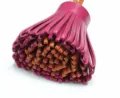 Zweifarbiger Leder Quasten Taschenanhänger Süße Magenta und Orange Auto Dekoration - Innen Orange mit Rosenrot
