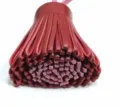 Zweifarbiger Leder Quasten Taschenanhänger süsser Fransen Auto Hängeanhänger Zubehör - Ca. 6x3cm / Innen Rosa mit Weinrot und Ring