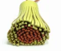 Eleganter zweifarbiger Leder Quasten Tasche Anhänger süßer Fransen Schlüsselanhänger - Ca. 6x3cm / Innen Orange mit Hellgelb und Ring