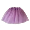 Purple mesh tutu skirt with shiny star glitter for holiday party and festive dress up. - One Size / Bottoms