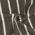 Close-up detail of the brown and white striped knitted fabric, showing soft texture and pattern. - S / Tops / Dark Brown