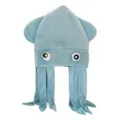 Cute blue velvet squid hat for parties, cosplay, and fun performance props. Main view. - Sky Blue