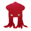 Lebendiger roter Samtkrake Hut, lustige Oktopus Kostüm Mütze für Partys und Tanzaufführungen. - Oktopus / Rot