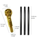 Cetro de calavera dorada varita mágica accesorio con varas negras para fiesta de disfraces - Cetro de Calavera Dorada Galvanizada / 3 Varas (Largo 103cm)