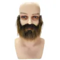 Set di barba e baffi finti per uomo costume festa spettacolo di accessorio cosplay. - Barba da Gentiluomo / nero e oro