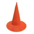 Orange mesh witch hat for women Halloween cosplay party costume pointed wizard hat dress up prop - Round Full Edge / Orange