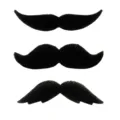 Baffi finti per festa divertenti neri novità peli del viso accessori 3 pezzi - Baffi Autoadesivi / Set di 3 / Nero