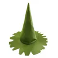 Green retro witch hat pointed cosplay costume hat for women Halloween party dress up - Irregular Edging / Green