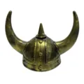 Viking Hoorn Helm Piraat Krijger Kostuum Hoed Halloween Feest Podium Optreden Rekwisiet - Viking krijger helm / Geschilderd Goud