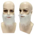 White fake beard for Christmas party costume, cosplay Santa Claus costume facial hair props. - One Size / Long Plush Style / White
