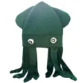 Dunkelgrüner Samt Tintenfisch Hut, süße Oktopus Party Kostüm Mütze, lustige Performance Requisite. - Oktopus / Dunkelgrün
